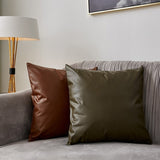 Masie Faux Leather Pillow Covers