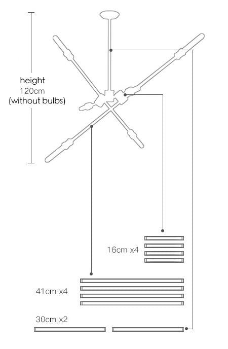 Circa pendant light - 3 lines (6 heads)