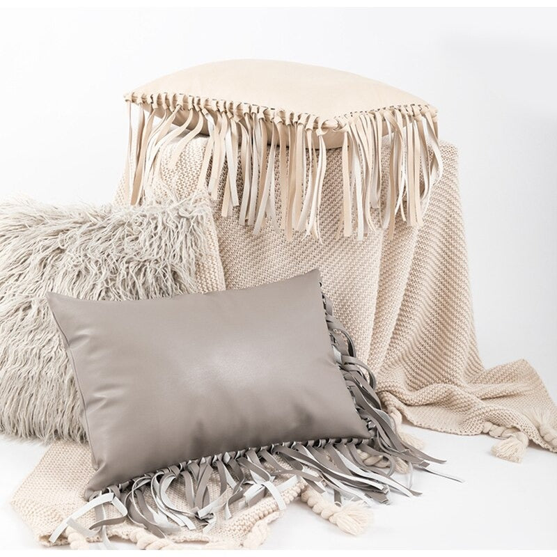 Maciano Faux Leather Pillow Cover