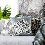 Cushion Cover Decorative Pillow Case Modern Animal Collection Leopard Print Soft Velvet Coussin Sofa Chair Decorating