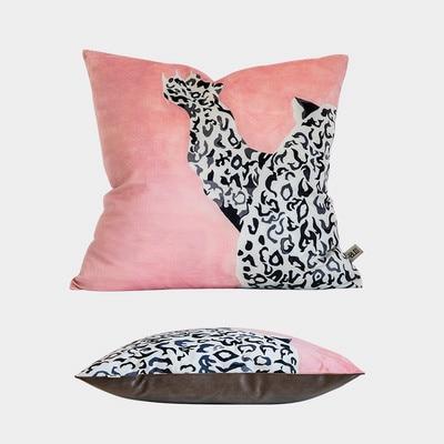 Cushion Cover Decorative Pillow Case Modern Animal Collection Leopard Print Soft Velvet Coussin Sofa Chair Decorating