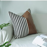 Cushion Cover Decorative Pillow Case Modern Art Geometric Leather Patchwork High Quality Coussin Room Sofa Decorating