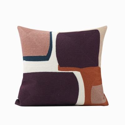 Modern Retro Geometric Decorative Embroidery Cushion Pillow Cover