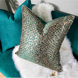 Cushion Cover Decorative Pillow Case Modern Simple Luxury Leaf Jacquard Champagne Coussin Sofa Chair Square Bedding