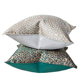 Cushion Cover Decorative Pillow Case Modern Simple Luxury Leaf Jacquard Champagne Coussin Sofa Chair Square Bedding