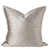 Cushion Cover Decorative Pillow Case Modern Simple Luxury Leaf Jacquard Champagne Coussin Sofa Chair Square Bedding