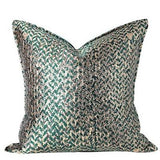 Cushion Cover Decorative Pillow Case Modern Simple Luxury Leaf Jacquard Champagne Coussin Sofa Chair Square Bedding