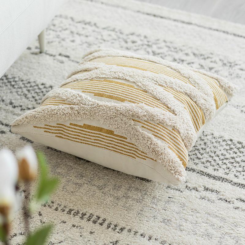 Cushion Cover Decorative Tufting Pillow Case Modern Simple Stripe Geometric Home Sofa Chair Bedding
