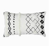 Cushion Cover Decorative Waist Pillow Case Nordic Geometric White Black Lines Tufted Tassels Modern Sofa Chair Cousin
