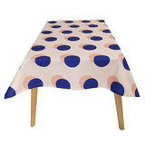 Modern Retro Blue Polka Dot Tablecloth for Home, Party, Table Cover Housewarming Gift Ideas