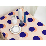 Modern Retro Blue Polka Dot Tablecloth for Home, Party, Table Cover Housewarming Gift Ideas