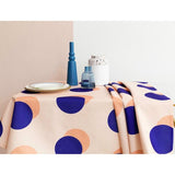 Modern Retro Blue Polka Dot Tablecloth for Home, Party, Table Cover Housewarming Gift Ideas