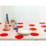 Modern Retro Red Polka Dot Tablecloth for Home, Party, Table Cover Housewarming Gift Ideas