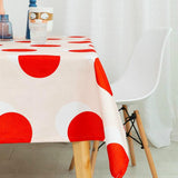 Modern Retro Red Polka Dot Tablecloth for Home, Party, Table Cover Housewarming Gift Ideas