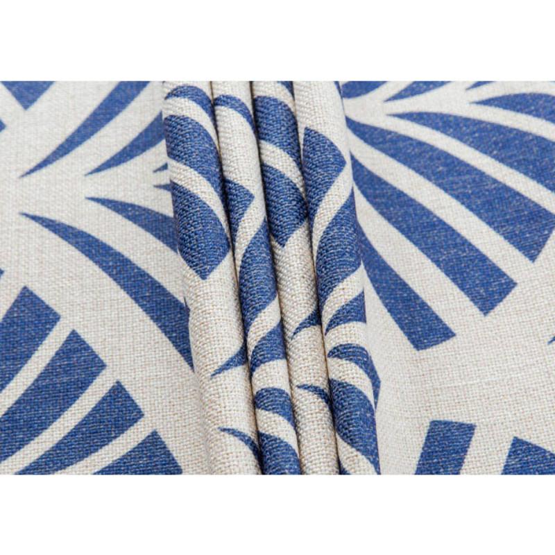 Tablecloth Party Table Cover Fabric Modern Geometric Blue Print Fashion Desk Decorate Heavy Linen Cotton Blend Textile