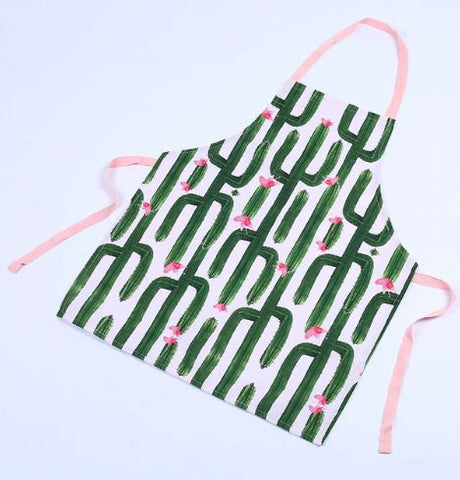 Cactus leaf plant pattern apron kitchen cooking set home accessories