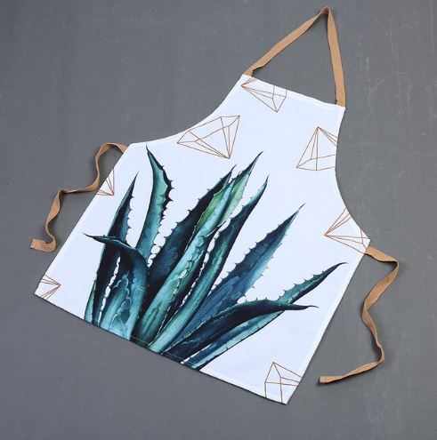 Cactus leaf plant pattern apron kitchen cooking set home accessories