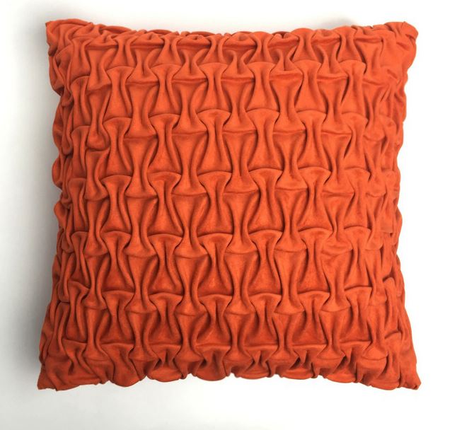 Cushion Cover - Handmade box-pleated Suede pillow case