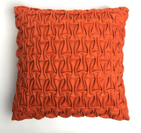 Cushion Cover - Handmade box-pleated Suede pillow case