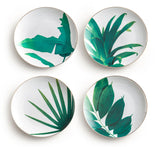 Set of Four Tropical Plant Plates Tableware Home Accessories