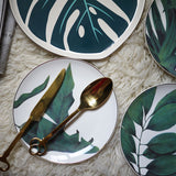 Set of Four Tropical Plant Plates Tableware Home Accessories