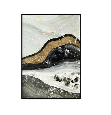 Gold quicksand mountain abstract landscape canvas print