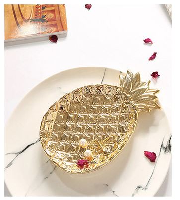 Pineapple ceramic storage tray jewelry & food pallet home decoration plate