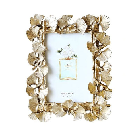 Vintage gold ginkgo leaf photo frame europe style home decoration