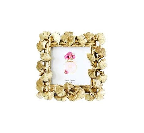 Vintage gold ginkgo leaf photo frame europe style home decoration