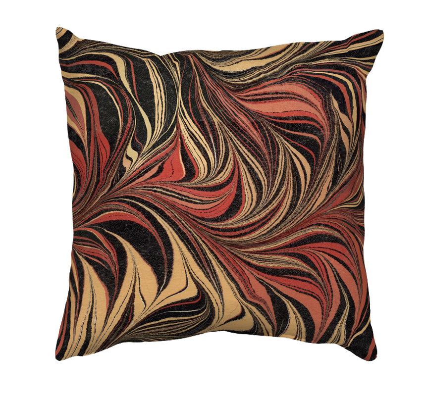 Printed Cushion Cover - Marble Painting in Browns