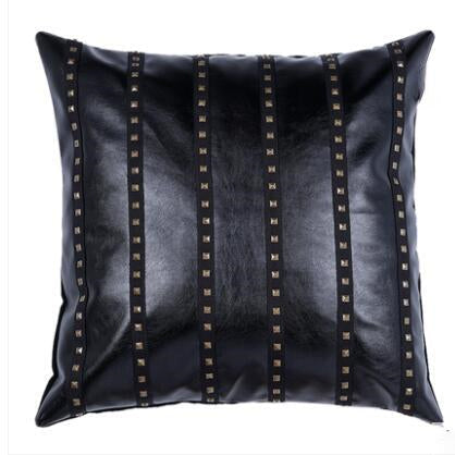 Midnight Faux Leather Pillow Covers