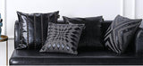 Midnight Faux Leather Pillow Covers