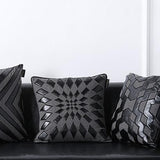 Midnight Faux Leather Pillow Covers