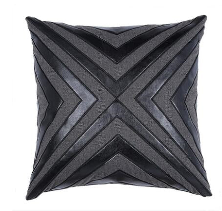 Midnight Faux Leather Pillow Covers