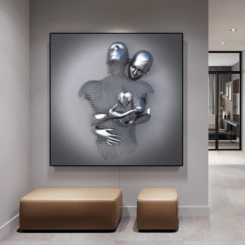 Modern Love in Silver Canvas Prints