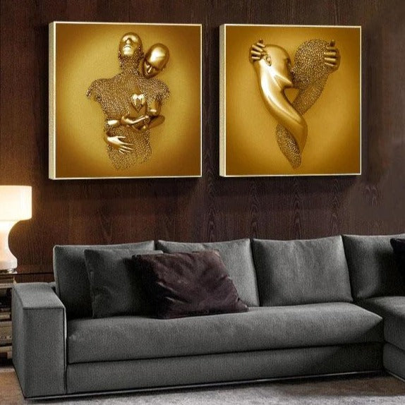 Modern Love in Gold Canvas Print