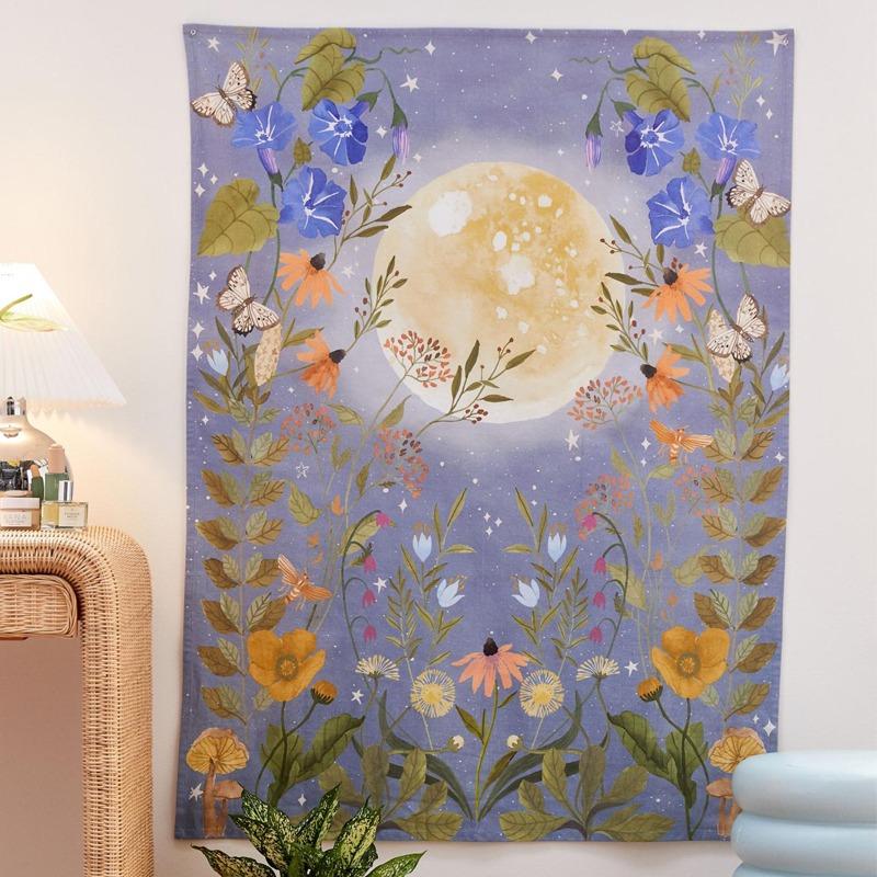 Moon Flowers Tapestry