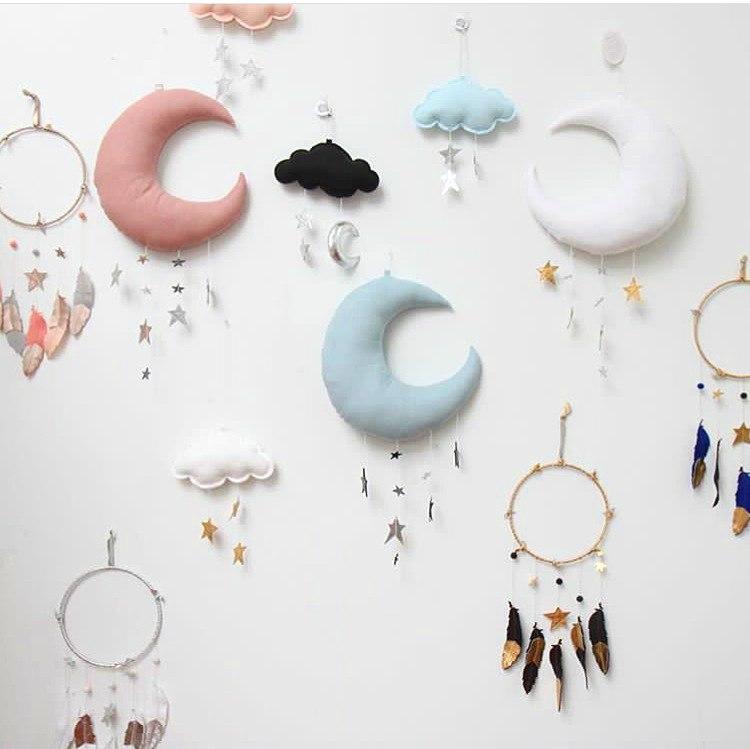Baby Mobile Moon and Stars Soft Toys Nursery Kids Room Decor