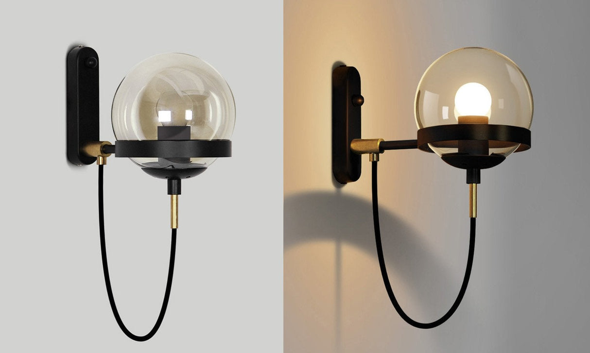 Dexter glass orb wall light