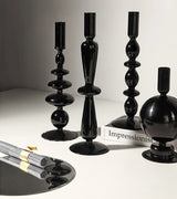 Onyx Glass Candle Holders