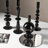 Onyx Glass Candle Holders