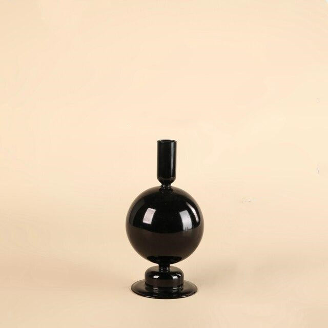 Onyx Glass Candle Holders