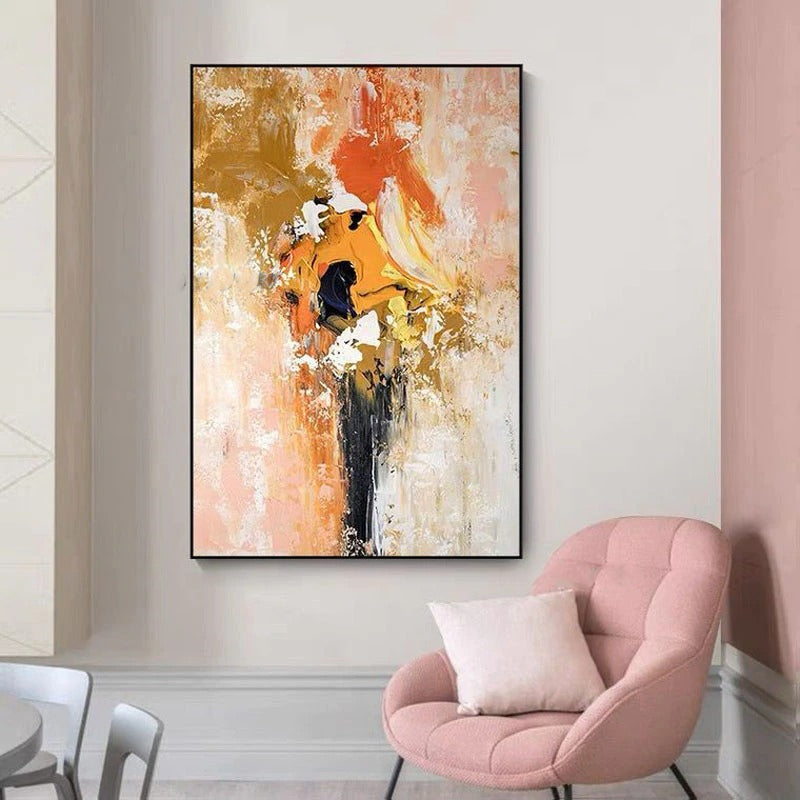 Orange in the Abyss Hand Painted Canvas