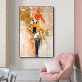 Orange in the Abyss Hand Painted Canvas