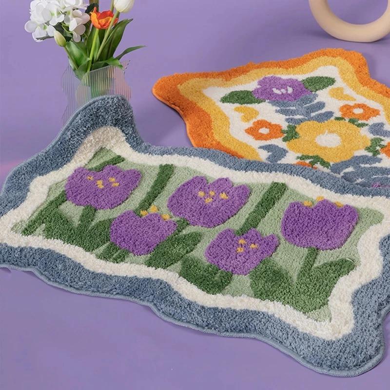 Fluffy Purple Tulips Accent Rug
