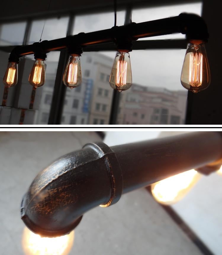 5 Head Water Pipe Industrial Pendant Light