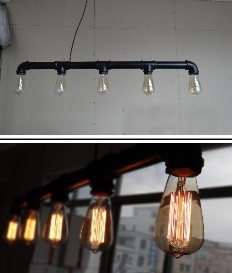 5 Head Water Pipe Industrial Pendant Light