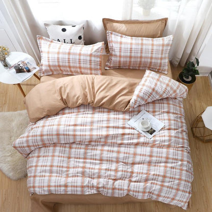 Plaid And Dots Bedding Set