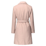 Wool Blend Long Sleeve Casual Loose Long Overcoat With Belt Coats