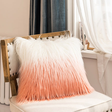 The Colorful Faux Angora Pillow Cover